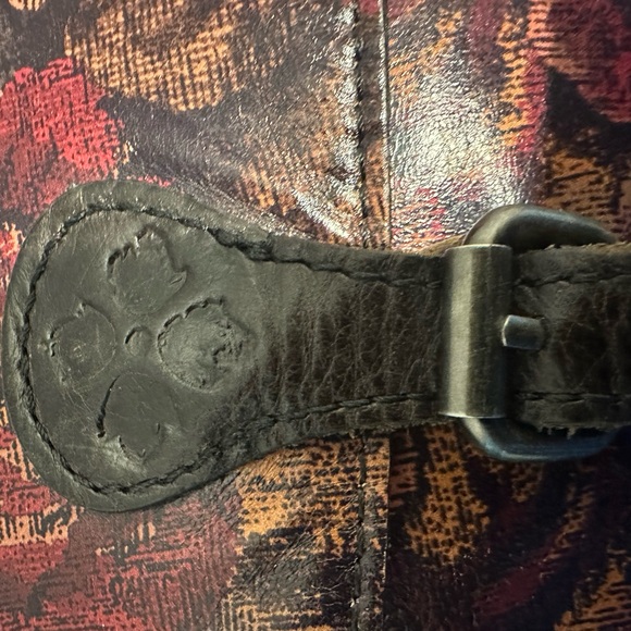 Patricia Nash Red and Brown Floral Saddlebag Crossbody - Picture 7 of 10